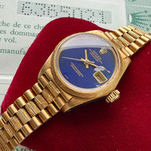 Load image into Gallery viewer, Rolex President Solid Gold 6917 Box + Papers Unpolished- Stunning Lapis Dial
