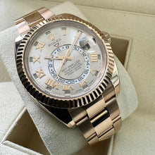 Load image into Gallery viewer, Rolex Rose Gold Sky Dweller Sunburst Dial 326935 with 2019 Rolex Service
