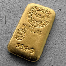 Load image into Gallery viewer, Rothschild 10 Tola .9999 Gold Poured Bar
