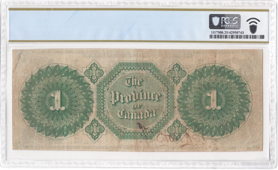 1866 $1 Province of Canada PC-2b PCGS VF 25
