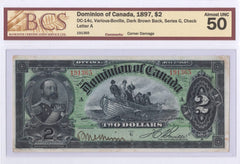 1897 $2 Dominion of Canada DC-14c BCS AU 50