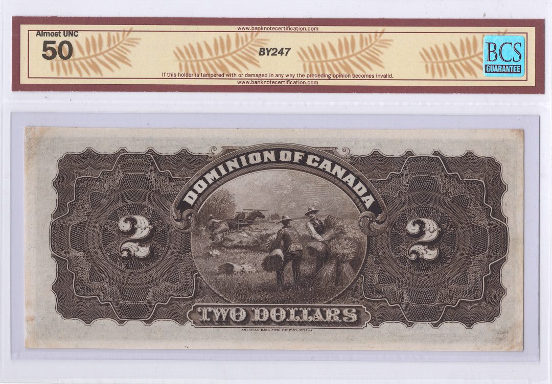 1897 $2 Dominion of Canada DC-14c BCS AU 50