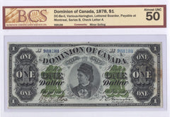 1878 $2 Dominion of Canada DC-8e-ii BCS AU 50 Payable Montreal