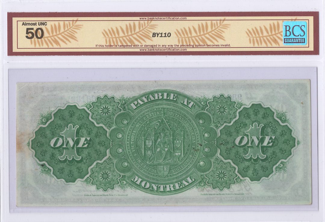 1878 $2 Dominion of Canada DC-8e-ii BCS AU 50 Payable Montreal