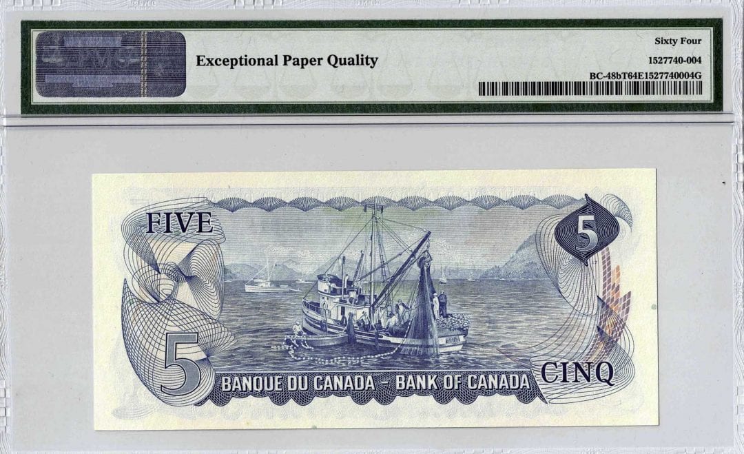 1972 Bank of Canada RS Test Note - PMG Choice UNC-64