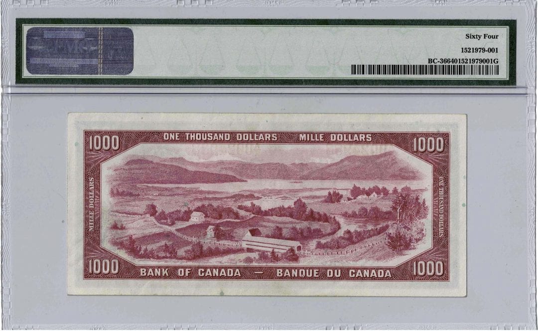 1954 Bank of Canada $1000 Devil Face - PMG Choice UNC-64