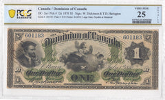 1870 $1 Dominion of Canada DC-2a-i PCGS VF 25