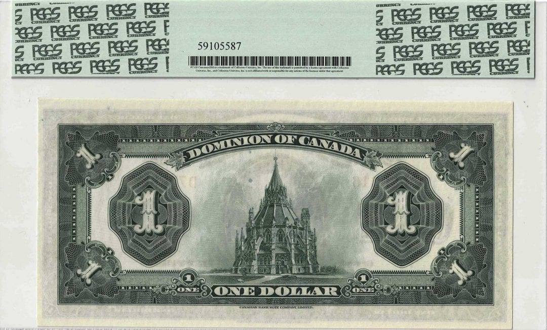 1923 Dominion of Canada Black Seal $1 DC-25n - PCGS Superb UNC-67 PPQ