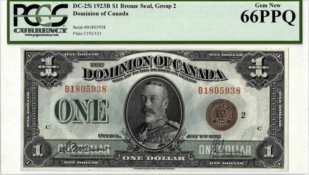 1923 Dominion of Canada Bronze Seal DC-25i - PCGS UNC-66 PPQ