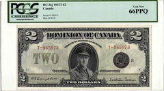 1923 Dominion of Canada $2 Test Note PCGS 66 PPQ