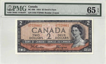 Load image into Gallery viewer, 1954 Bank of Canada $2 Devil Face Banknote PMG Gem 65 EPQ
