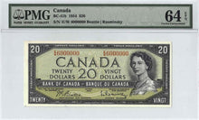 Load image into Gallery viewer, 1954 $20 Bank of Canada Note 6 Million Fancy Serial Number
