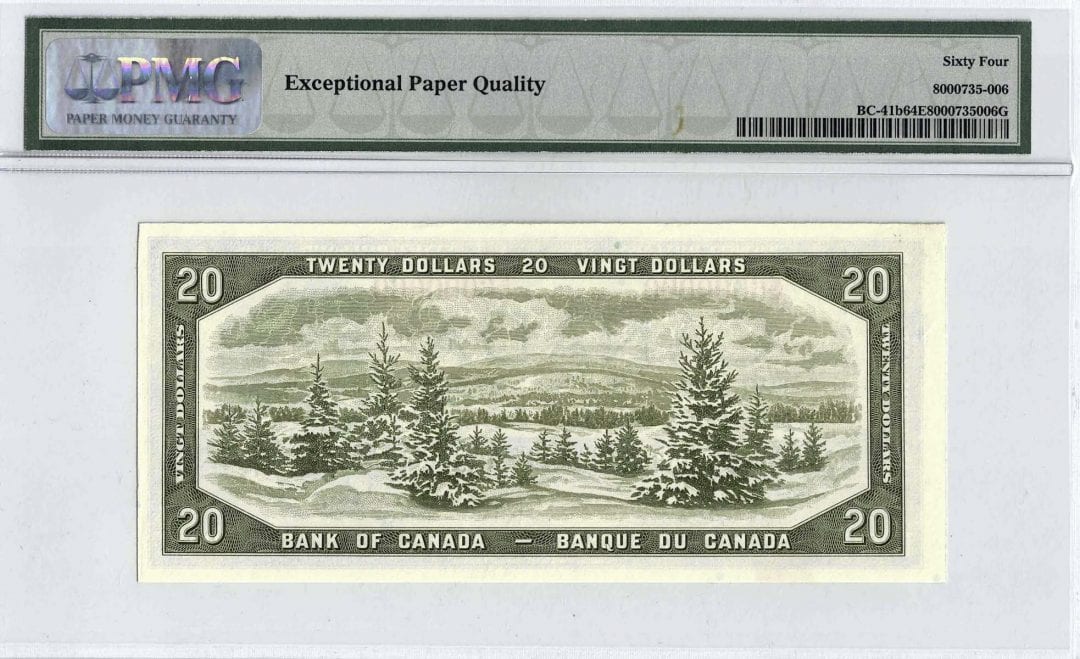 1954 $20 Bank of Canada Note 6 Million Fancy Serial Number