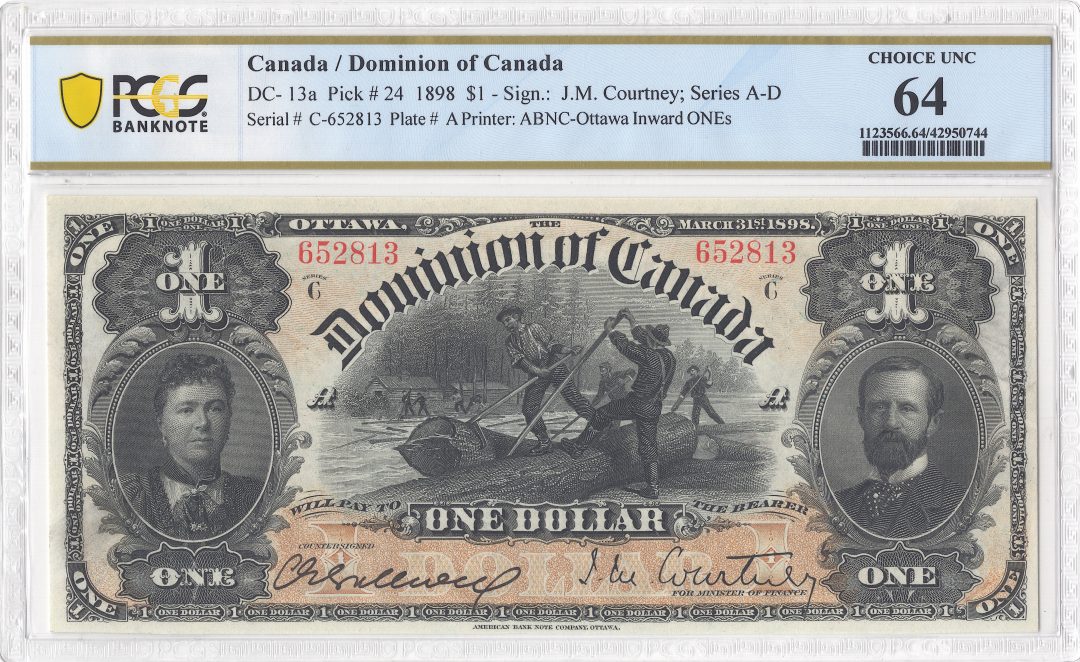1898 $1 Dominion of Canada DC-13a PCGS Choice Unc 64