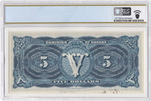 Load image into Gallery viewer, 1912 $5 Dominion of Canada DC-21c PCGS UNC 63 PPQ Train Note
