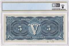 1912 $5 Dominion of Canada DC-21c PCGS UNC 63 PPQ Train Note