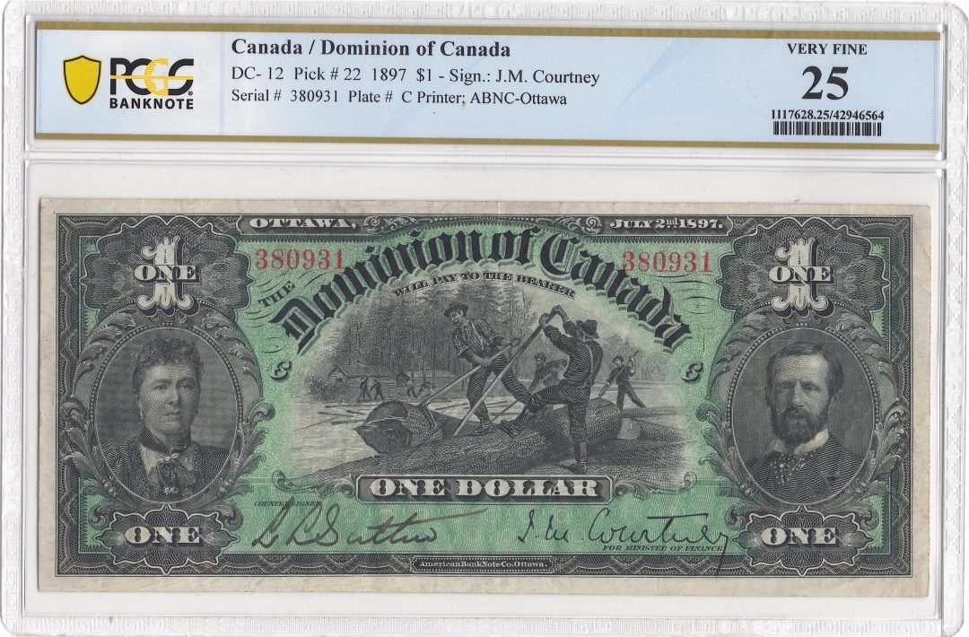 1897 $ 1 Dollar Dominion of Canada English DC-12 - PCGS Very Fine 25