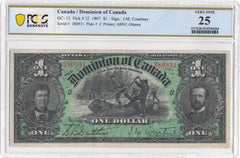 1897 $ 1 Dollar Dominion of Canada English DC-12 - PCGS Very Fine 25