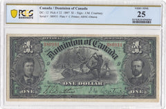 1897 $1 Dominion of Canada DC-12 PCGS VF 25