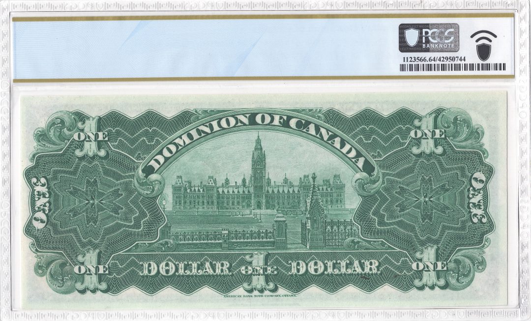 1898 $1 Dominion of Canada DC-13a PCGS Choice Unc 64