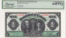 Load image into Gallery viewer, 1911 $1 Dominion of Canada DC-18d - Legacy UNC 64 PPQ - Thick Black Line

