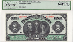 1911 $1 Dominion of Canada DC-18d - Legacy UNC 64 PPQ - Thick Black Line