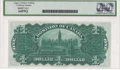 1911 $1 Dominion of Canada DC-18d - Legacy UNC 64 PPQ - Thick Black Line