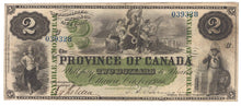 Load image into Gallery viewer, 1866 $2 Province of Canada PC-3a VF +
