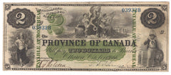 1866 $2 Province of Canada PC-3a VF +