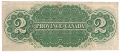 1866 $2 Province of Canada PC-3a VF +