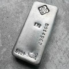 Scarce Johnson Matthey 1 Kilo .999 Silver Poured Bar 32.15 oz - 1 KG - Stunning