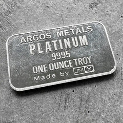 Scarce – Vintage Johnson Matthey Argos Metal Platinum 1 oz .9995