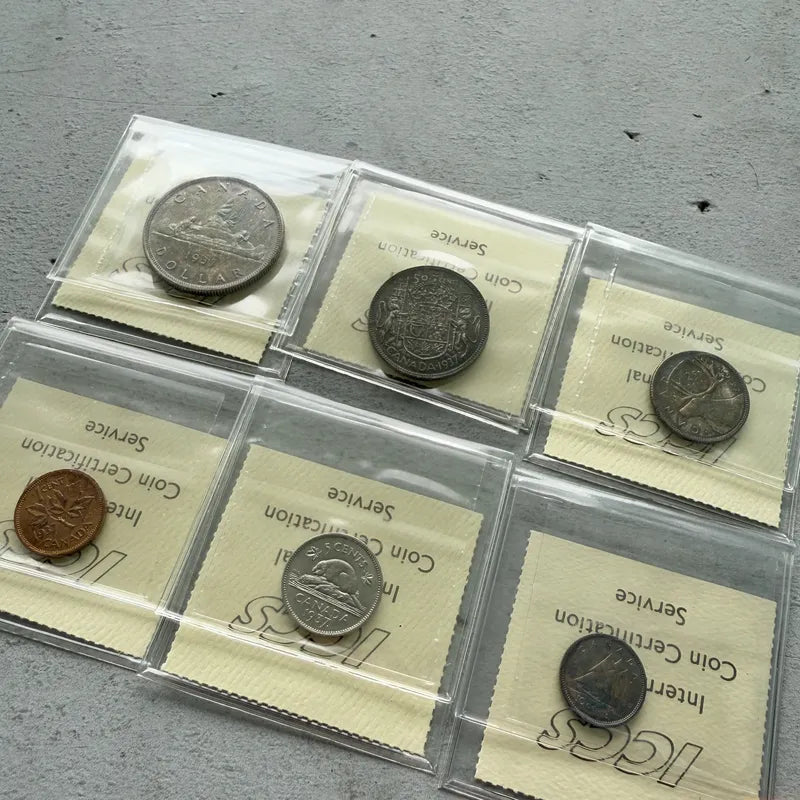 1937 Specimen 6 coin Set Canada - ICCS Gem 65 / 67 Rainbow Toning!