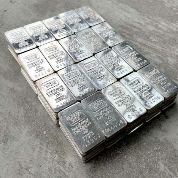 Group of Vintage National Dallas 1oz .999 Fine Silver Bars