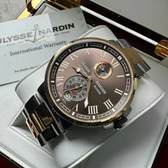 Ulysse Nardin Marine Chronometer 1185-126 Two Tone Chocolate Dial - Box + Papers