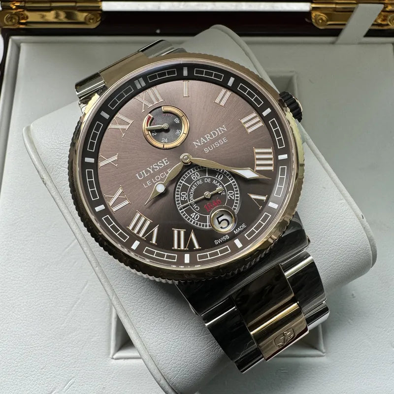 Ulysse Nardin Marine Chronometer 1185-126 Two Tone Chocolate Dial - Box + Papers
