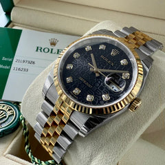 Unworn Stickers Rolex Datejust 116233 Black Diamond Dial Jubilee - Saudi Papers