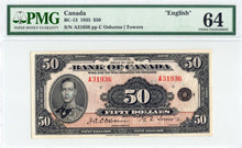 Load image into Gallery viewer, 1935 Bank of Canada English PMG 64
