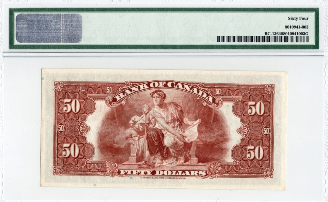 1935 Bank of Canada English PMG 64