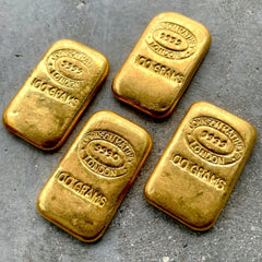 Johnson Matthey London 100 Gram Gold Poured Bar 3.215 oz .9999 Fine
