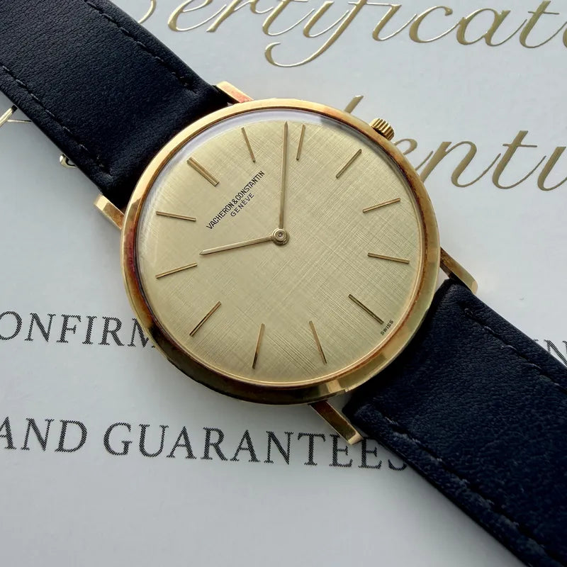 Vacheron Constantin Patrimony Ultra Slim 18k Gold Linen 6506 - Rosey Patina