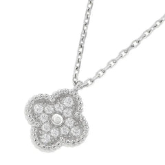 Van Cleef & Arpels Sweet Alhambra Pendant 18K White Gold VCARO85900 + Appraisal