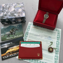 Load image into Gallery viewer, 2002 Rolex Datejust Blue Vignette Dial 69173 - Jubilee band + Box + Papers
