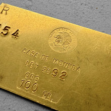Load image into Gallery viewer, Vintage 100 Gram Mexico Mint 3.215 oz Gold Bar 9992 CASA DE MONEDA
