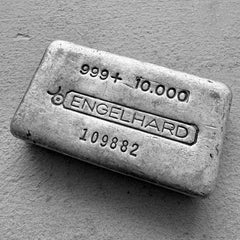 Vintage 10 oz Engelhard .999 Silver poured bar