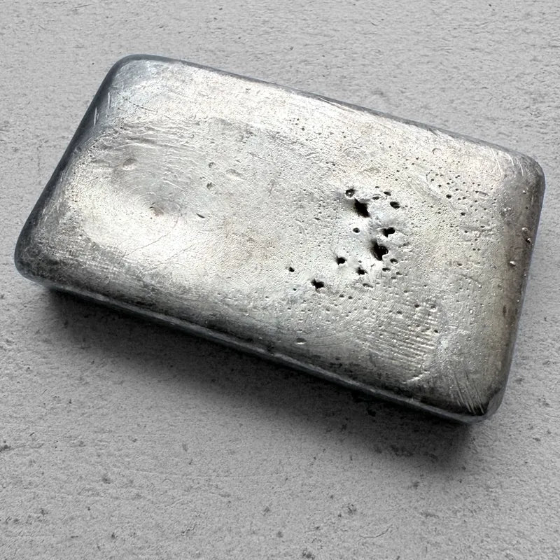 Vintage 10 oz .999 Silver JMC Johnson Matthey Company Poured bar - Maple Leaf