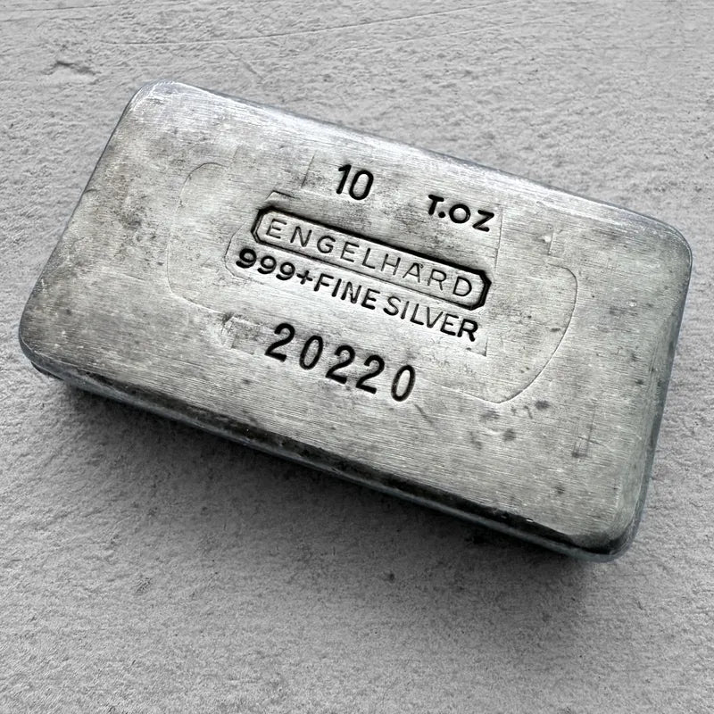 Vintage 10 oz Engelhard .999 Silver poured bar