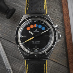 Vintage 1970s Omega Regatta watch Lemania 1345