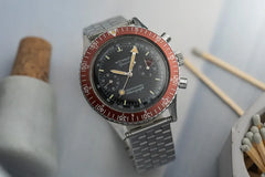 Vintage 1970s Wittnauer Geneve Chronograph 239T Stainless Steel 7004
