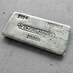 Vintage 20 oz .999 Silver Engelhard Poured bar - Stunning  Pour Lines